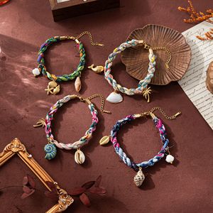 Wholesale Summer 18K Gold Plated Geometric Pearl Cute Stainless Steel Zinc Alloy <b>Charm</b> <b>Bangles</b> for Women Ocean Bracelets - Product Image 3