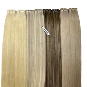 HairPro Genius Wefts Hair Extension New F;at Weft Hair Extension Remy Cuticle Russian Hair