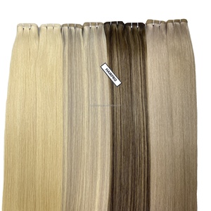 Most Loved By Salons 2024 Nueva tendencia Extensiones de cabello humano europeo de trama plana sin costuras Premium - Product Image 1