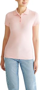 Women <b>Pink</b> Solid Color Short Sleeve <b>Polo</b> <b>Shirt</b> Casual Pique Fabric Regular Length Woven Style - Product Image 5