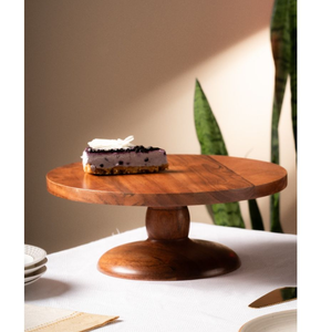 Wood Cake <b>Stand</b> Server Platter for Afternoon <b>Tea</b> Party Dining Room Decoration Wooden Cake <b>Stand</b> - Product Image 6