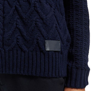 Suéter de color sólido, diseño simple, para uso casual, suéter tejido para hombre, manga larga, cómodo, cálido para el invierno. - Product Image 3