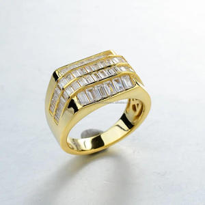 Anillo de Joyería Rectangular de Plata 925 Premium con Diamante Cultivado en Laboratorio para Compradores Globales de Joyería - Product Image 2