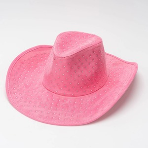 Unisex Western Style Ladies <b>Straw</b> <b>Hat</b> Diamond Stone New Design Solid Fedora Sun Shade <b>Hat</b> for Sale - Product Image 4