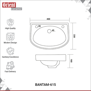Fabricación en India, Venta al por Mayor de Artículos Sanitarios, Lavabo de Cerámica Moderno, Lavabo de Pared a Bajo Precio - Product Image 3