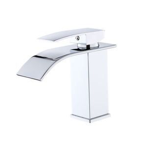Rubinetto da Bagno Monocomando in Acciaio Inox Cromato, Miscelatore Monoforo per Lavabo, Non Spedibile nei Fine Settimana Tramite USPS/FedEx - Product Image 1