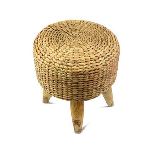 ที่วางเท้าหรือโต๊ะเน้นเสียงออตโตมันผักตบชวาทรงกลมขนาด18นิ้วทำด้วยมือ - Product Image 2