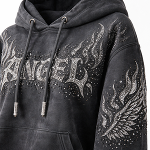 Sudadera con Pedrería Negra Personalizada al por Mayor para Mujer - Compra al por Mayor Directamente del Fabricante - Product Image 4