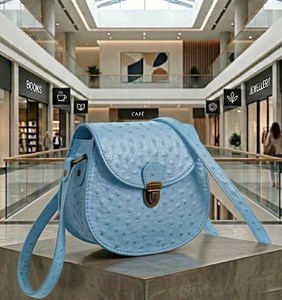 กระเป๋าหนังนกกระจอกเทศนูนสำหรับผู้หญิงกระเป๋าสะพายข้าง: ดีไซน์วินเทจซับในหนังแฟชั่นแบบถือด้วยมือและไหล่ - Product Image 4