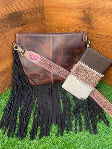 Nuevo bolso de cuero de piel de vaca hecho a mano Real Western para mujer, bolso de noche elegante y embrague de piel con herramientas, Conjunto Combinado único - Product Image 4