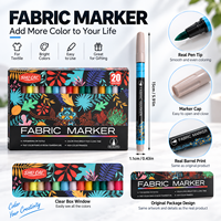 Ensemble de marqueurs textiles 20 32 40 couleurs pour T-shirts, chaussures en toile, sacs fourre-tout, dessin et coloriage DIY