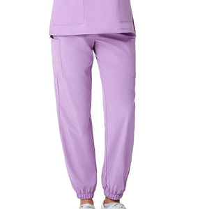 Wholesale Slim Fit Stretch Women Medical Scrubs <b>Set</b> Jogger Pants V-neck Nurse Uniform Hospital <b>Doctor</b> Workwear Spa Beauty Suit - Product Image 5