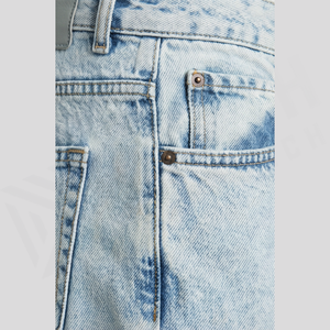 Jean en denim délavé coupe droite pour homme, taille haute, coupe régulière, en coton, style décontracté, idéal pour le printemps - Product Image 6