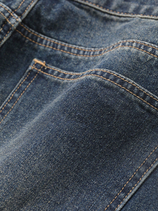 Basic Blue Core Baggy Cargo <b>Jeans</b> Waterproof 100% Cotton <b>Elastic</b> <b>Waist</b> - Product Image 4