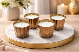 Custom Size Metal Votive <b>Candle</b> <b>Holder</b> Shiny Scalloped Wax Jar Indoor Home Party Decor - Product Image 4