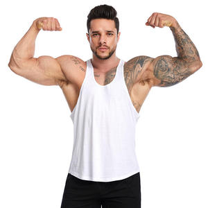 Camiseta sin mangas de algodón para hombre con logo personalizado, transpirable, para entrenamiento, gimnasio, fitness, ropa deportiva. - Product Image 4
