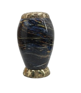 Small Urn for Human Ashes - Handcrafted <b>Mini</b> Cremation Urns for Ashes - Perfect Urn for Men & Women (Blue Small) - Product Image 1