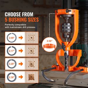 Trapano a colonna per mortasatura con 4 punte, set di scalpelli per fori quadrati, localizzatore per trapano da banco, utensili per tenoni/mortasature - Product Image 2
