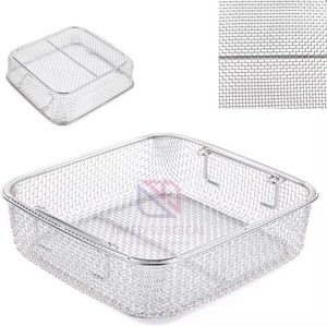 Cesta Quirúrgica de Acero Inoxidable 25x24x7cm, Contenedor de Esterilización Perforado, Autoclave, Grado Médico, CE - Product Image 3