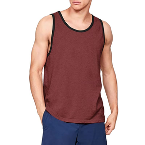 Débardeur décontracté en tricot respirant pour homme, couleur unie, col rond, sans manches, grande taille, 100% polyester - Product Image 1