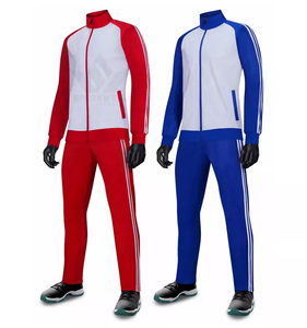 Ensemble de survêtement bleu et blanc pour homme, coupe régulière, respirant, en mélange de coton tricoté, à capuche, séchage rapide, pour entraînement athlétique urbain - Product Image 6