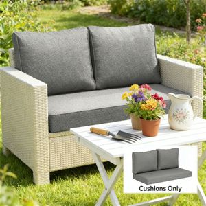 2 Cuscini Grigi per Divano da Esterno, Solo Cuscini per Arredamento da Giardino - Product Image 1