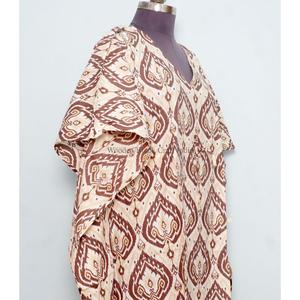 Nouvelle arrivée : Robe kaftan en coton pour femmes grandes tailles, style vintage, imprimé paisley, manches courtes et légères, tenue de plage, coupe ample pour l'été - Product Image 4