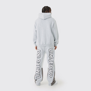 Nuevo Conjunto Deportivo para Hombre, Sudadera con Capucha y Pantalones de Chándal de Algodón Gris, Color Sólido, Estilo Casual para Otoño, Manga Larga, Cordón Ajustable, Bolsillos Laterales - Product Image 2