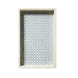 Bandeja de servir moderna con incrustaciones de hueso y tela, con tamaño personalizable y diseño decorativo para el hogar, de blossom craft india - Product Image 3