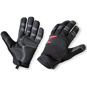 Guantes de trabajo recubiertos de nitrilo para construcción y taller, con agarre y comodidad para trabajadores que manipulan herramientas o materiales, con puño azul. - Product Image 4