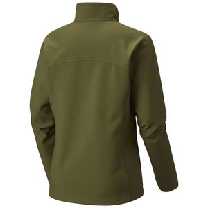 Veste en polaire vert olive pour homme, col montant, fermeture éclair, coupe-vent, vêtements décontractés pour l'extérieur, coupe régulière, couleur unie, vestes en polaire - Product Image 2