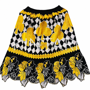 Custom Women Tropical Hawaiian Chiffon Embroidered Floral <b>Skirt</b> Elastic Waist A-Line <b>Summer</b> Beach <b>Skirt</b> Wholesale OEM Export - Product Image 5