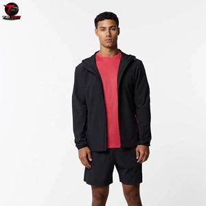 <b>Black</b> Hooded Tracksuit <b>Jacket</b> and Shorts Set Zip-Up Summer Eco-Friendly Sports Training Running Wear Polyester <b>Suit</b> - Product Image 5