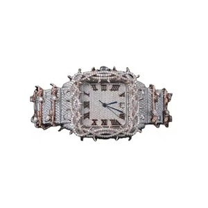 Reloj de Lujo para Mujer, de Acero Inoxidable, con Incrustaciones de Diamantes, Rectangular, Analógico, Cristal de Zafiro, Cierre de Mariposa, Movimiento de Cuarzo - Product Image 5