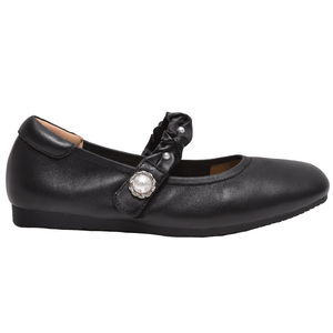 Ann'S Women Genuine Lamb Leather Mary Jane Ballet <b>Flats</b> Pearl Bow Comfort Black <b>Flat</b> Shoes - Product Image 2
