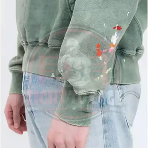Sweat à capuche pour homme, style streetwear, vintage, délavé, de haute qualité, coupe oversize, service OEM ODM, fournisseur fiable - Product Image 4