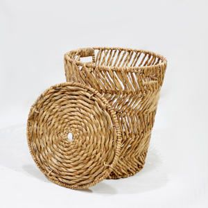 Artex Dong Thap Water Hyacinth Storage Basket Handwoven <b>Laundry</b> <b>Bin</b> <b>With</b> <b>Lid</b> - Product Image 1