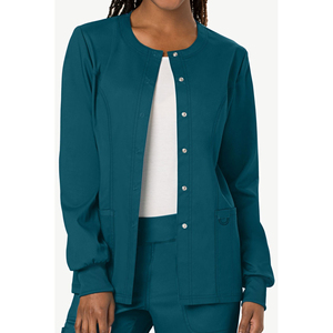 Blouse de travail pour femmes au design luxueux, confortable, respirante, anti-plis, avec logo personnalisé, taille ajustée, sans coutures, pour hôpital - Product Image 4