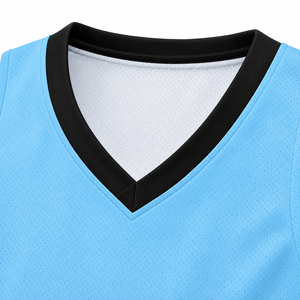 Camiseta de Baloncesto Warpro, Cuello en V, Sin Mangas, Azul Claro, Sublimada, Nombre y Número Personalizados, Unisex, Adulto, Corte Regular - Product Image 5