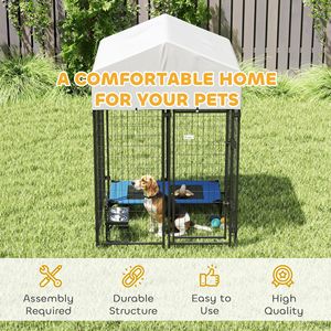Caseta para Perros de Exterior Reforzada de 4FT x 4FT x 6FT con Techo, a Prueba de Escapes, con Cerradura, Corral de Alambre Soldado para Perros - Product Image 6