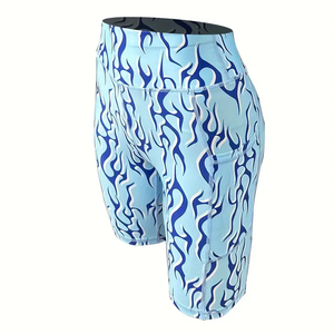 กางเกงขาสั้นเอวสูงสำหรับผู้หญิงสำหรับออกกำลังกายกางเกงปั่นจักรยานระบายอากาศได้ดีแห้งเร็วกางเกงขาสั้นสำหรับนักขี่จักรยานออกกำลังกายเล่นโยคะ - Product Image 2