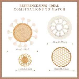 Étagère murale verticale en jute naturelle écologique, motif floral, artisanat décoratif tissé à la main, style Art Déco, pour appartement et salon - Product Image 6