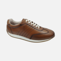 Dlords Armado Trainer Chaussures de sport pour homme à lacets, tige en cuir pleine fleur, doublure en mesh, semelle intermédiaire en EVA, semelle extérieure en TPR, bout fermé, rayées, légères