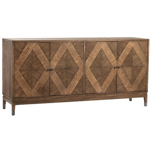 Dos estantes interiores de madera marrón de estilo transitorio, almacenamiento lateral - Product Image 1