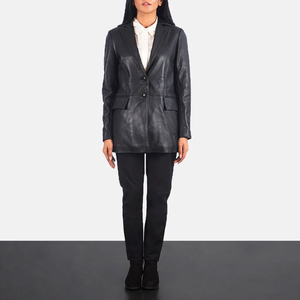 High Quality Custom Tie-Dye Leather Manufacturer Customized <b>Long</b> Real Leather <b>Coat</b> for with Casual Style Breathable OEM - Product Image 5