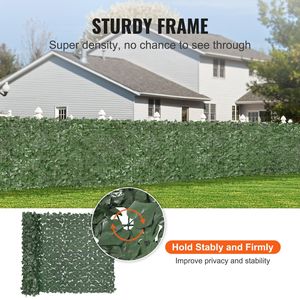 Ivy Privacy Fence 59 X 98 Artificial Green Wall <b>Screen</b> Strengthened Joint Faux Hedge with Vine <b>Leaf</b> Greenery Ivy Fence - Product Image 2