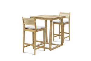 Teak Wood Outdoor Garden Set 4 Seater Contemporary Style Weather Resistant Furniture for Patio Balcony Courtyard - Product Image 6