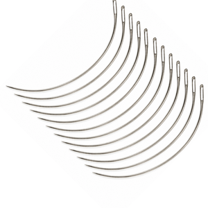 12 Aiguilles à Crochet en Acier Inoxydable Style C pour Extensions de Cheveux, Outils de Tissage Courbé pour Salon de Coiffure MANAN INSTRUMENTS Modèle MI-HN-03 - Product Image 2
