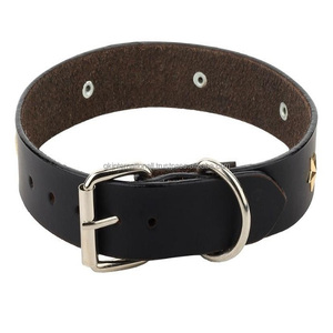 Collar de perro de cuero negro decorativo con estrella elegante y resistente para Pitbull y perros de raza grande, accesorios niquelados ajustables - Product Image 2