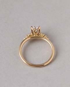 High End Luxury Platinum 950 Lab Grown Diamond Engagement <b>Ring</b> Designer Petal <b>Crown</b> Cluster Manufacturer Boutique Supply - Product Image 5